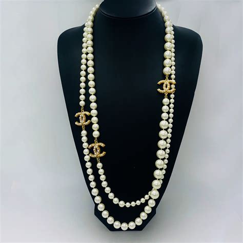 chanel long station necklace|authentic chanel necklace for sale.